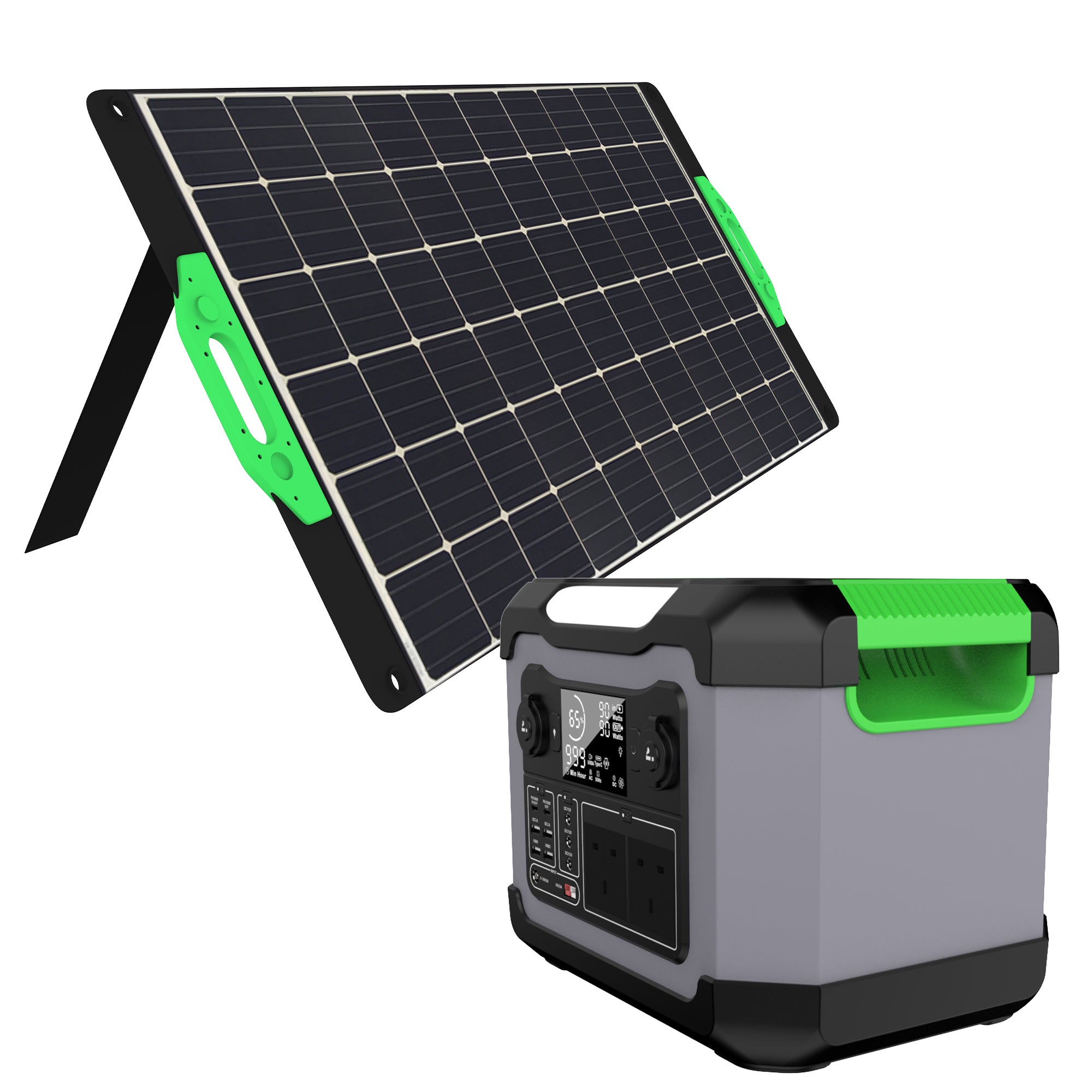 WISER Energy Portable Solar kit 100W solar panel 1500W power station for camping