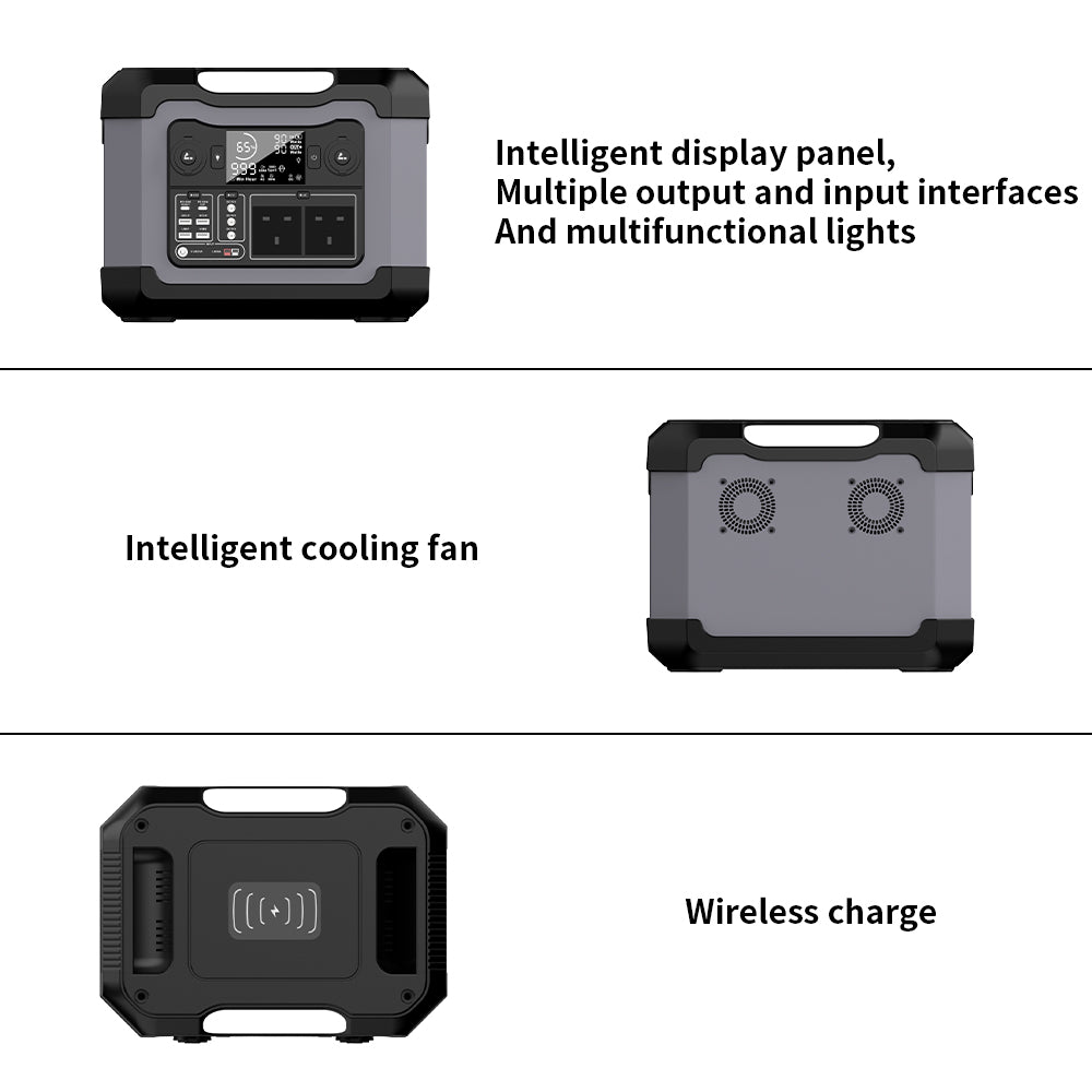 WISER Portable Power Station Solar Generator Storage Energy 1200W 1080Wh BP008