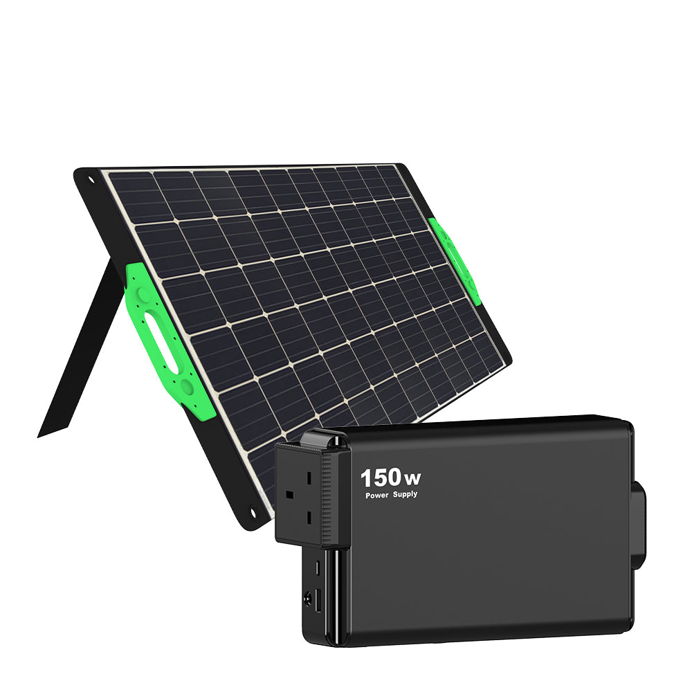 WISER Energy Portable Solar Kit 100W Solar Panel 150W Portable Power Station Generator BK007