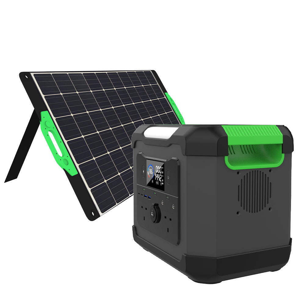 WISER Energy Portable Solar Kit 100W Solar Panel 1500W Portable Power Station Generator BK010