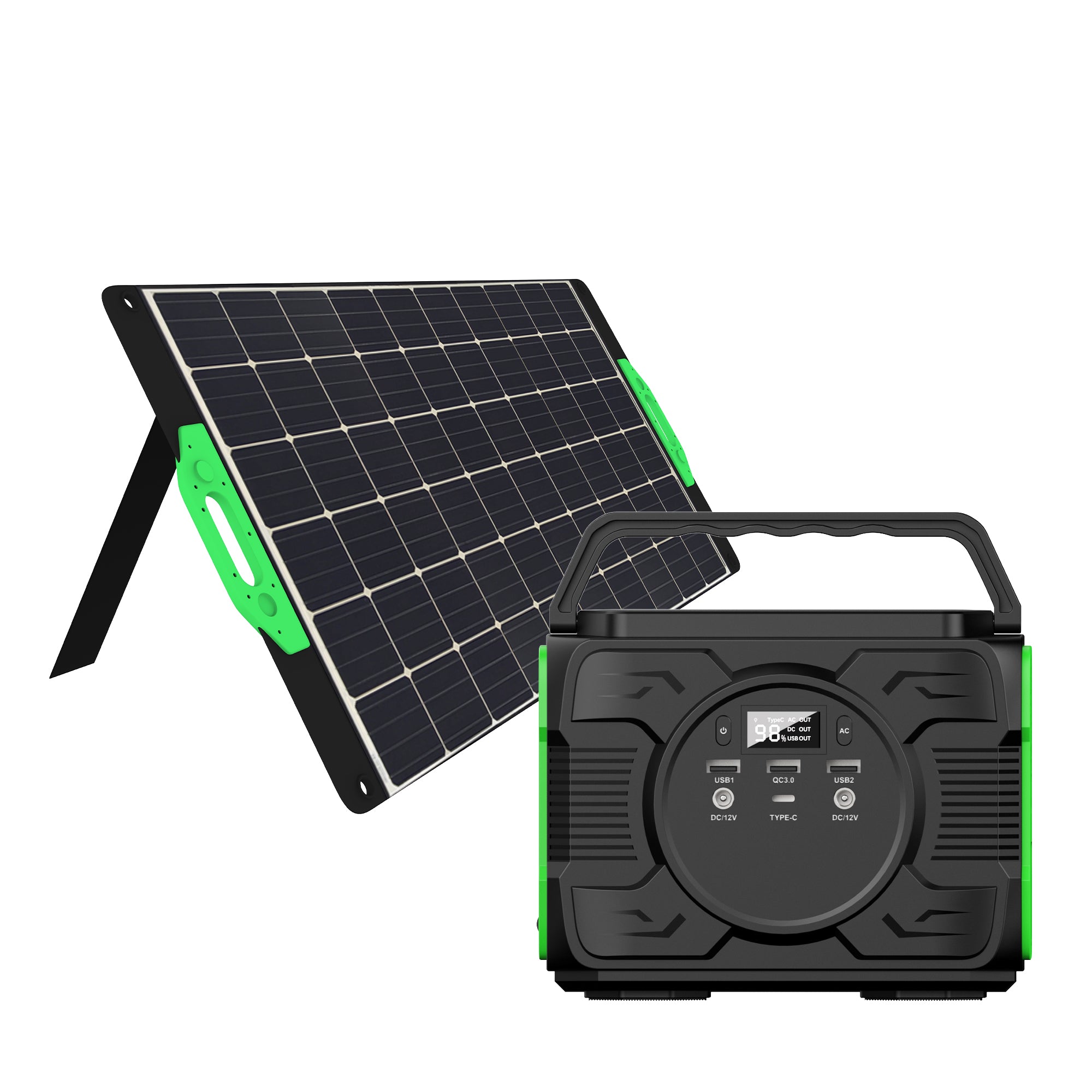 WISER Energy Portable Solar Kit 100W Solar Panel 200W Portable Power Station Generator BK011