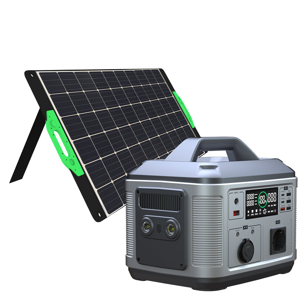 WISER Energy Portable Solar Kit 100W Solar Panel 700W Portable Power Station Generator BK014