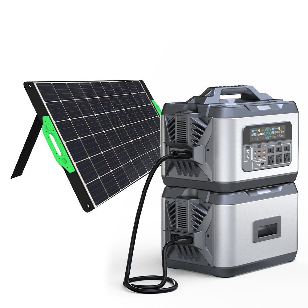 WISER Energy Portable Solar Kit 100W Solar Panel 2200W Portable Power Station Generator BK016