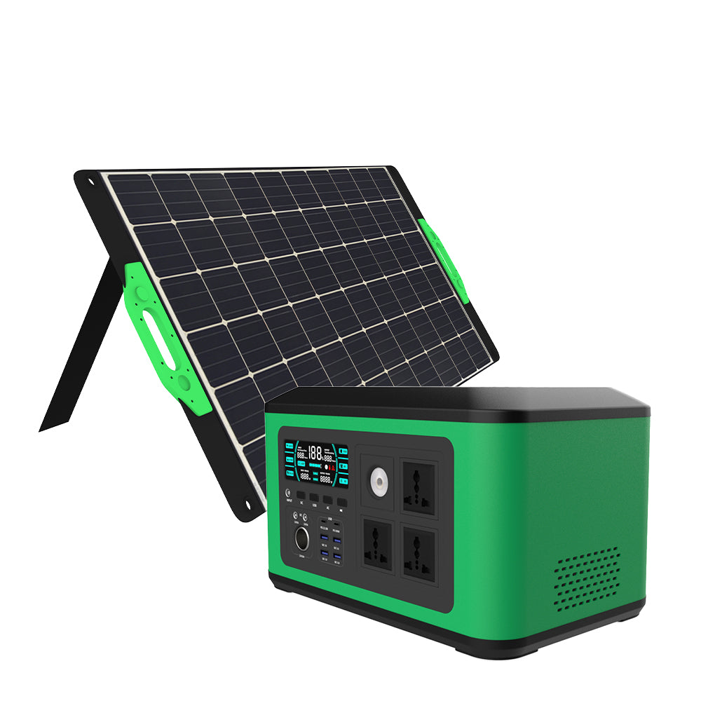 WISER Energy Portable Solar Kit 100W Solar Panel 1000W Portable Power Station Generator BK017